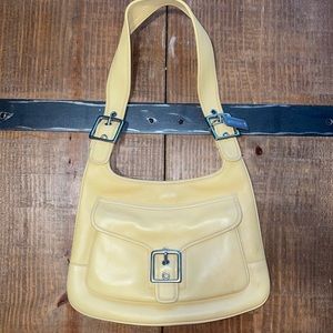Vintage Coach Leather Handbag in Buttery Yellow